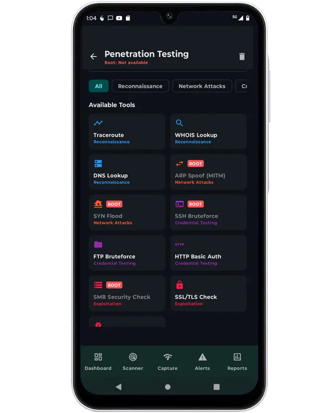 Net Shield penetration testing tools interface
