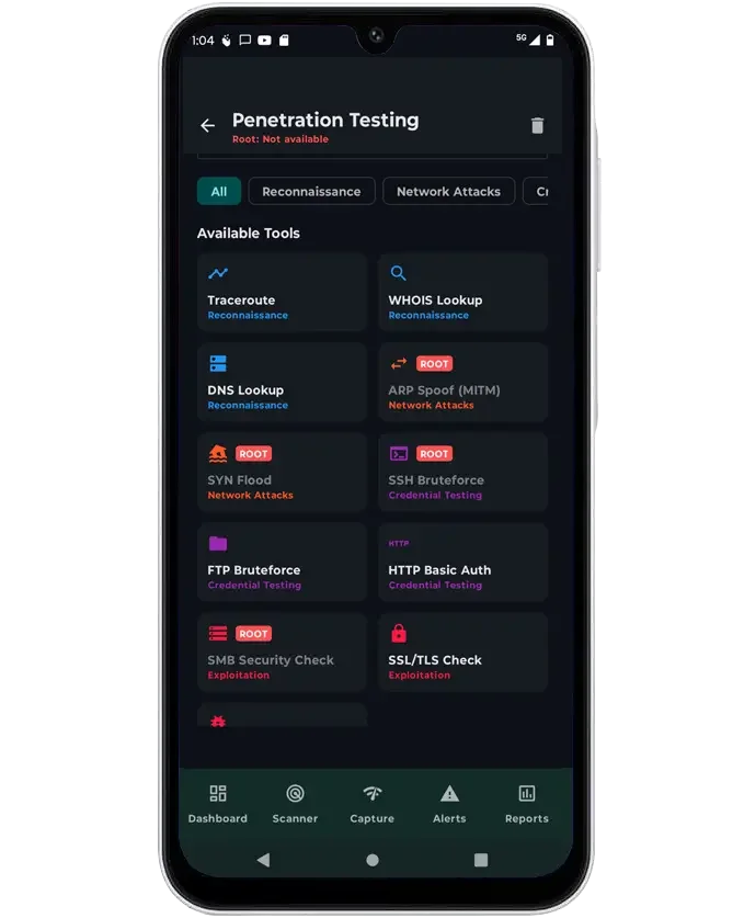 Net Shield penetration testing tools interface